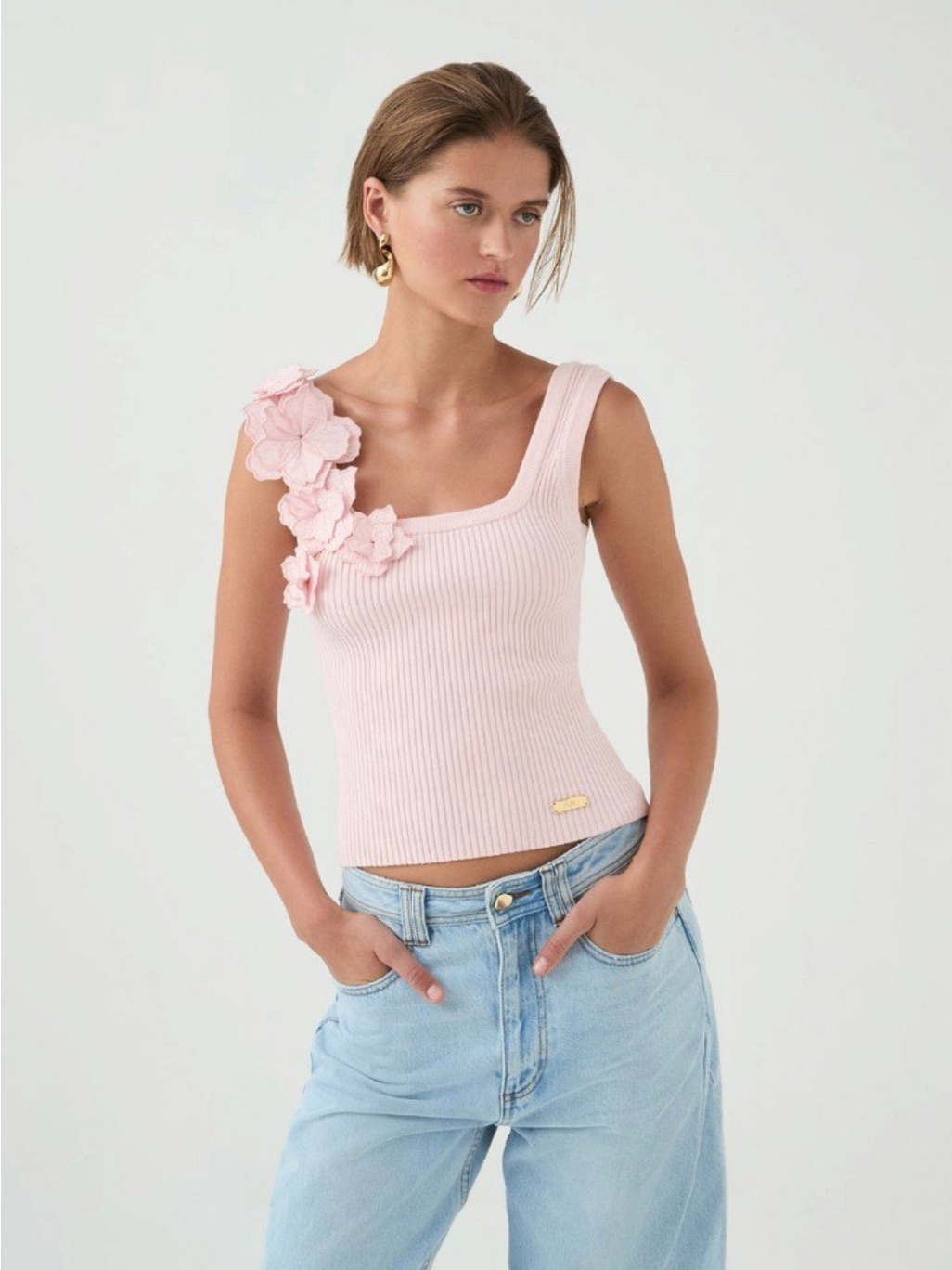 Aje Splendour Flour Knit Tank Tank, Msrp $250, Size L